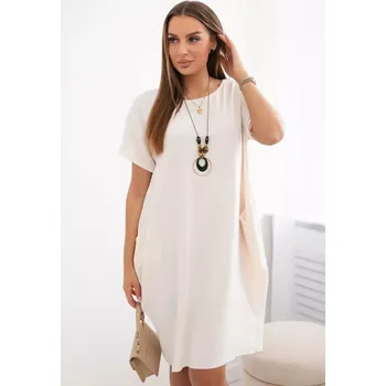 Dámské šaty Šaty s kapsami a přívěskem světle béžová UNI