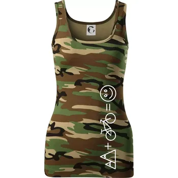 Dámské tričko Hory kolo úsměv - Dámské Maskáčové tílko - 2XL ( Hnědý maskáč )