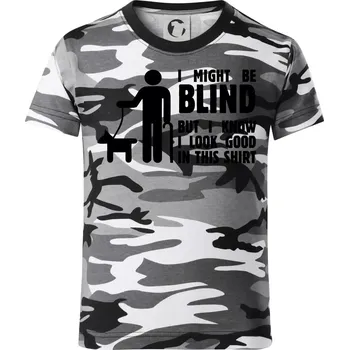 Chlapecké tričko I might be blind - Dětské maskáčové triko - 122 cm/6 let ( Šedý maskáč )