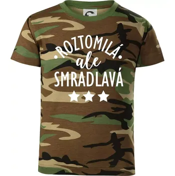 Chlapecké tričko Roztomilá, ale smradlavá - Dětské maskáčové triko - 104-110cm / 3-4 roky ( Hnědý maskáč )