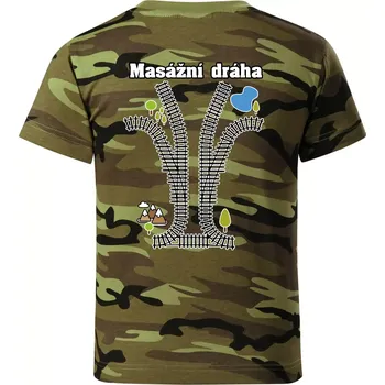 Masážní dráha - Dětské maskáčové triko - 104-110cm / 3-4 roky ( Zelený maskáč )