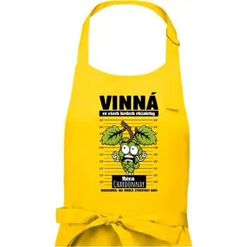 Kuchyňská zástěra Vinná réva odsouzena Chardonnay - Pánská zástěra na vaření - Univerzální velikost ( Žlutá )