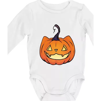 Kočičí dýně - Body kojenecké s dlouhým rukávem - Dlouhý r. 3-6 měs ( Bílá )