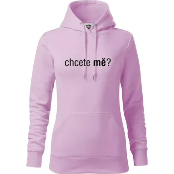 Dámská mikina Chcete mě? - Mikina dámská Cape s kapucí - S ( Orchid )