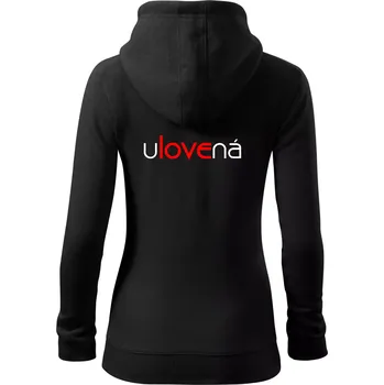 Dámská mikina Ulovená a ulovený - Dámská mikina trendy zipper s kapucí - S ( Černá )