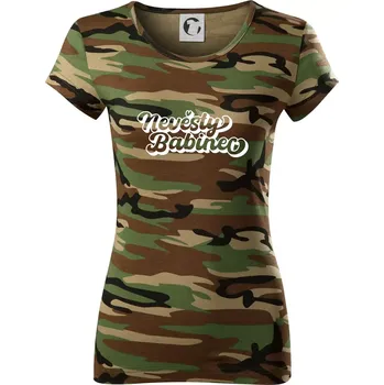 Dámské tričko Nevěsty babinec obrys - Dámské maskáčové triko - XS ( Hnědý maskáč )