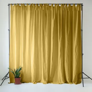 Povlečení Žlutý lněný závěs 140x200 cm Lemon Curry – Linen Tales ID_1795742