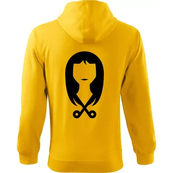 Pánská mikina Dámská kadeřnice - Mikina s kapucí na zip trendy zipper - M ( Žlutá )