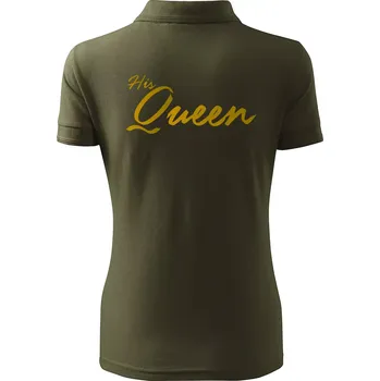 The King - His Queen - psací - Polokošile dámská Pique Polo - M ( Military )