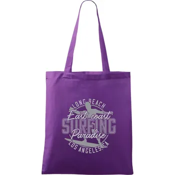 Nákupní taška East coast surfing Long Beach - Taška bavlněná - 42 x 38 cm ( Fialová )