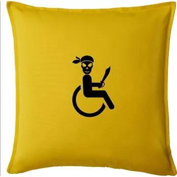 Polštář Pirát vozíčkář - Polštář 50x50 - 50x50 - Pouze potah ( Žlutá )