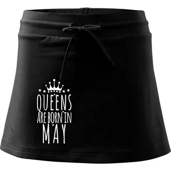 Dámská sukně Queens are born in May - Sportovní sukně - two in one - S ( Černá )