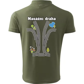 Pánská košile Masážní dráha - Polokošile pánská Pique Polo 203 - 5XL ( Khaki )