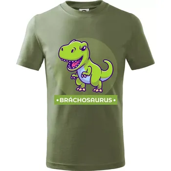 Dětská móda Dinosauří rodina - brácha - Tričko dětské bavlněné - 146 cm/10 let ( Khaki )