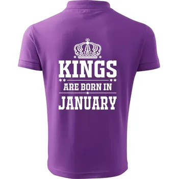 Pánská košile Kings are born in January - Polokošile pánská Pique Polo 203 - 2XL ( Fialová )