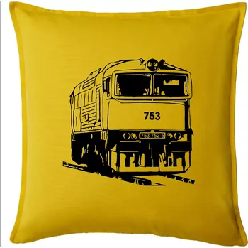 Polštář Vlak 753 - Polštář 50x50 - 50x50 - Pouze potah ( Žlutá )