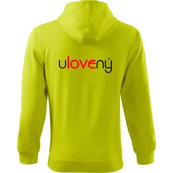 Pánská mikina Ulovená a ulovený - Mikina s kapucí na zip trendy zipper - XL ( Limetková )