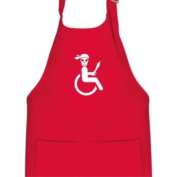 Kuchyňská zástěra Pirát vozíčkář - Dětská zástěra na vaření - Univerzální velikost ( Červená )