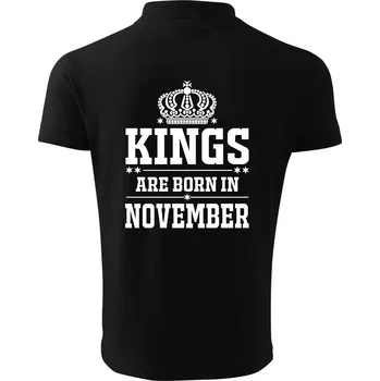 Pánská košile Kings are born in November - Polokošile pánská Pique Polo 203 - 5XL ( Černá )