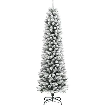 Vánoční stromek Umělý úzký vánoční stromek PVC a PE 4019687 zasněžený 180 cm