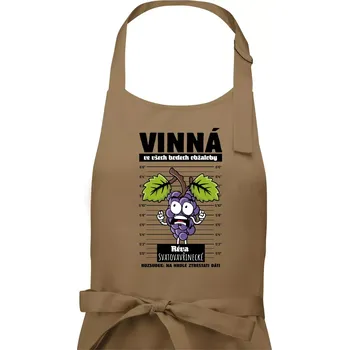 Kuchyňská zástěra Vinná réva odsouzena Svatovavřinecké - Dámská zástěra na vaření - Univerzální velikost ( Cappuccino )