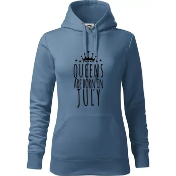 Dámská mikina Queens are born in July - Mikina dámská Cape s kapucí - S ( Denim )