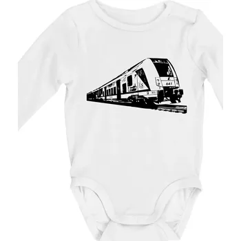 Vlak 641 - Body kojenecké s dlouhým rukávem - Dlouhý r. do 3 měs ( Bílá )
