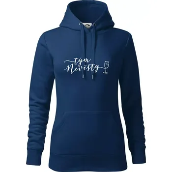 Dámská mikina Tým nevěsty bílé víno - Mikina dámská Cape s kapucí - XL ( Půlnoční modrá )