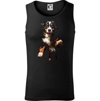 Pánské termoprádlo Bernský salašnický pes skakájící černá fotka - Tílko pánské Core - L ( Černá )