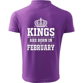 Pánská košile Kings are born in February - Polokošile pánská Pique Polo 203 - 3XL ( Fialová )