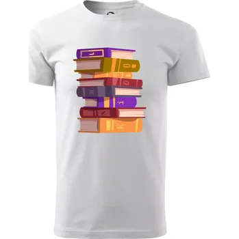 Pánské tričko Knihomol stojící knihy - Triko extra velké (5-8XL) - 6XL ( Bílá )
