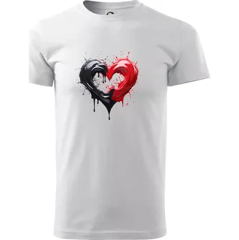 Srdce rozprsknuté - Barvy Černé Hory - Triko extra velké (5-8XL) - 6XL ( Bílá )