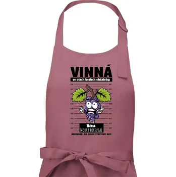 Kuchyňská zástěra Vinná réva odsouzena Modrý portugal - Pánská zástěra na vaření - Univerzální velikost ( Starorůžová )