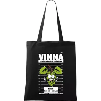 Vinná réva odsouzena Müller Thurgau - Taška bavlněná - 42 x 38 cm ( Černá )