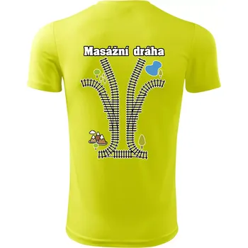 Chlapecké tričko Masážní dráha - Dětské triko sportovní (dresovina) - 146 cm/10 let ( Neonově žlutá )