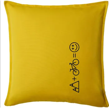 Polštář Hory kolo úsměv - Polštář 50x50 - 50x50 - Pouze potah ( Žlutá )