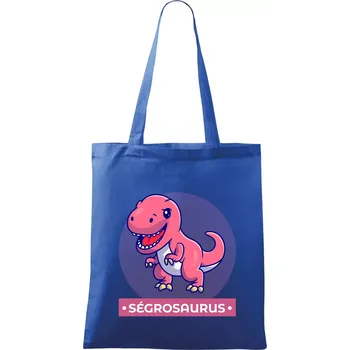 Nákupní taška Dinosauří rodina - ségra - Taška bavlněná - 42 x 38 cm ( Královská modrá )