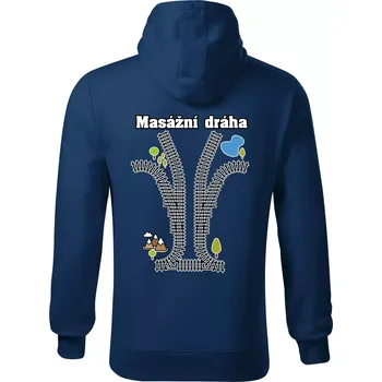 Pánská mikina Masážní dráha - Mikina pánská Cape s kapucí - S ( Půlnoční modrá )
