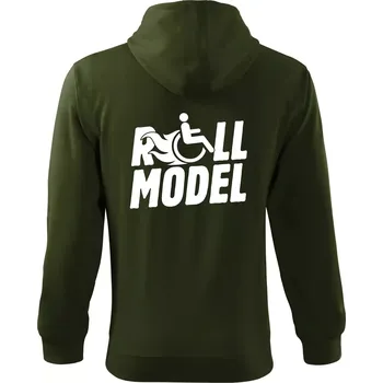 Pánská mikina Roll model - Mikina s kapucí na zip trendy zipper - S ( Military )
