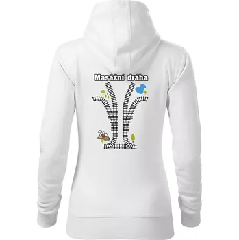 Dámská mikina Masážní dráha - Mikina dámská Cape s kapucí - XS ( Bílá )