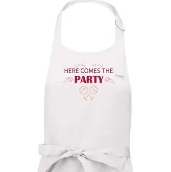 Kuchyňská zástěra Here comes the party - Dámská zástěra na vaření - Univerzální velikost ( Bílá )