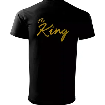 Pánské tričko The King - His Queen - psací - Triko extra velké (5-8XL) - 8XL ( Černá )