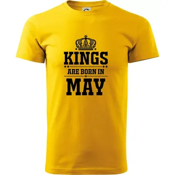 Pánské tričko Kings are born in May - Triko extra velké (5-8XL) - 8XL ( Žlutá )