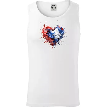 Srdce rozprsknuté - České barvy - Tílko pánské Core - S ( Bílá )