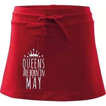 Dámská sukně Queens are born in May - Sportovní sukně - two in one - M ( Červená )