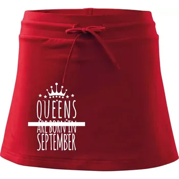 Dámská sukně Queens are born in September - Sportovní sukně - two in one - XS ( Červená )