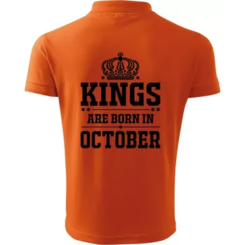 Pánská košile Kings are born in October - Polokošile pánská Pique Polo 203 - 3XL ( Oranžová )