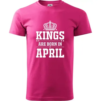 Kings are born in April - Klasické pánské triko vyšší gramáže - S ( Purpurová )