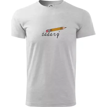 Zadaný tužka a guma - Triko extra velké (5-8XL) - 8XL ( Světlešedý Melír )