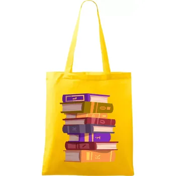 Nákupní taška Knihomol stojící knihy - Taška bavlněná - 42 x 38 cm ( Žlutá )